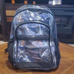 Clear Black Trim Backpack